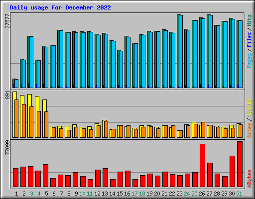 Daily usage for December 2022