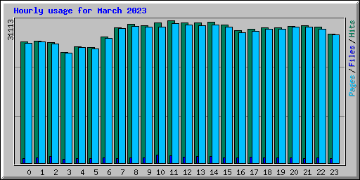 Hourly usage for March 2023